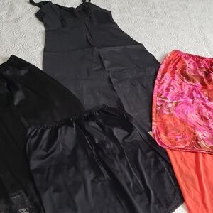 Lot of 5 Vintage Slips 3 Short Half 1 Midi Nylon 1 Full Acetate 50s 60s